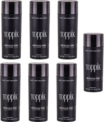 toppik Hair Building Fibers For Regrowth And Instant Styling Black Color 7 Units Hair Fiber