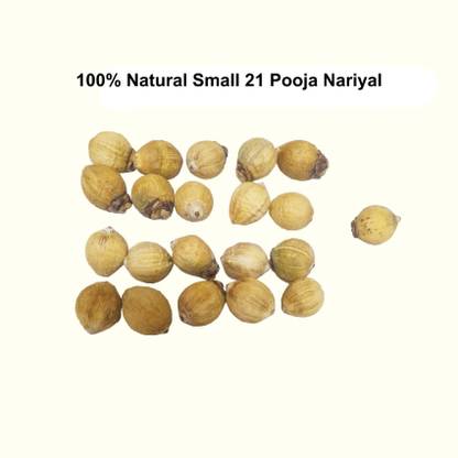 AIKAANT 21 Small Pooja Nariyal | Small Puja Nariyal | Pooja Coconut | Puja Coconut, Set of 21