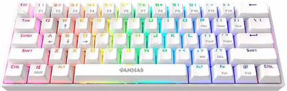 GAMDIAS E3 RGB Mechanical Gaming Keyboard Blue Switch with 19 Built-in Lighting Effects Certified Optical Switches and N-Key Rollover & Anti-Ghosting Functionality Wired USB Laptop-size Gaming Keyboard Compatible with Desktop, Laptop, Mac