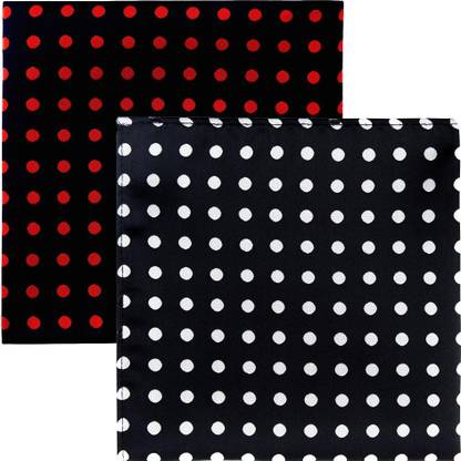 Sorellaz Polka Print Satin Blend Pocket Square