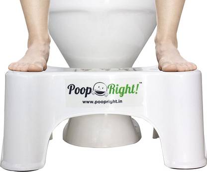 Poop Right Plastic Plastic Toilet Stool (White, 8 Inch) Potty Seat