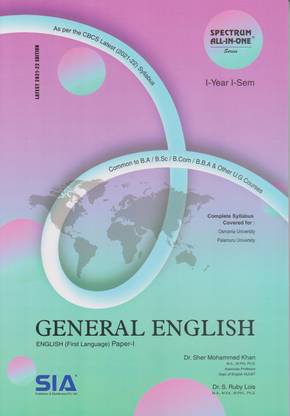 General English (First Language) Paper-I, I-Year I-Sem (Common To B.A/B.SC/B.COM/B.B.A) As Per The CBCS Latest (2021-22) Syllabus Latest 2021-22 Edition