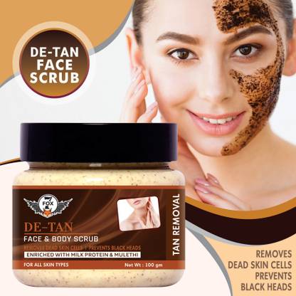 7 FOX Premium De-Tan Face Scrub,Tan Removal Face Scrub for Glowing Skin Scrub For All Skin Types-- Scrub