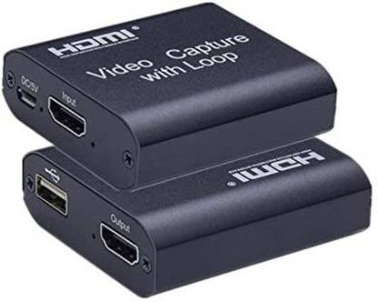 ULTRABYTES Video HDMI Capture Card with Loop Out. Live Streaming Video Game Grabber Recording Device with HDMI Loop-Out for Full HD 1080P 60FPS Acquisition and Live Broadcasting Video Capture Card. Media Streaming Device
