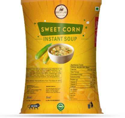 Brew Lab Ready To Cook Instant Healthy Veg Sweet Corn Instant Soup Powder | Easy to Prepare |