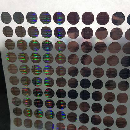 3D LASER HOLO ART 1.5 cm Original Generic hologram labels, embossed on silver polyester film, tamper-evident. Actual size 15mm round, 100 pieces in 1 sheet. Sheet size 150mm x 150mm. 20 sheets x 100 pieces = 2000 piece Self Adhesive Sticker