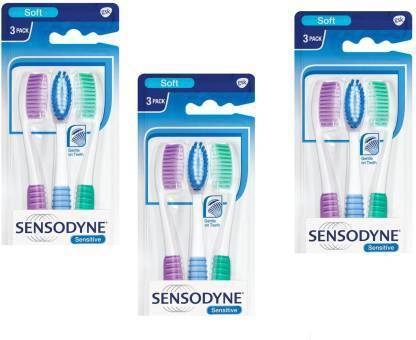 SENSODYNE Sensitive Toothbrush (2+1 Pack) SET OF 3 Soft Toothbrush