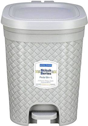 KOLORR 15 L Stitch Lightweight Pedal Pack of 1 Grey Wastebin Without Inner For Home Plastic Dustbin