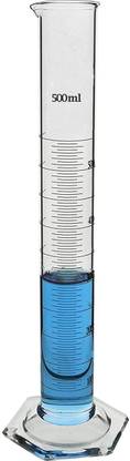 Salco Borosilicate Glass Measuring Cylinder 500 ml Heavy Duty Reusable Single Metric High Quality Glass Graduated Cylinder's for Laboratory Test Borosilicate Glass Graduated Cylinder