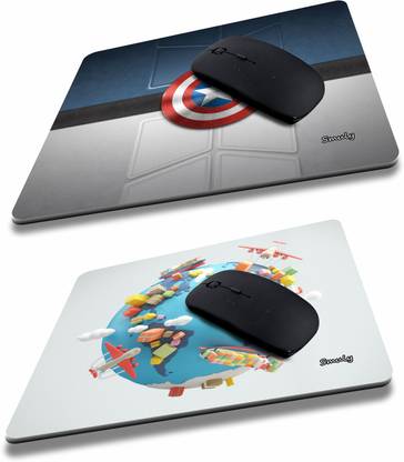 qivee captain sheild combo (6) Mouse Pad Non-Slip Rubber Base Mouse pad for Laptop & Desktop Non Slip Base Mousepad