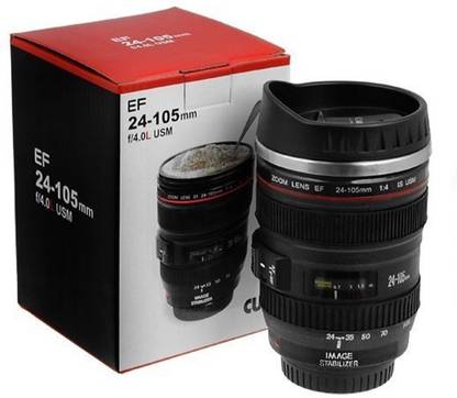 AUGGMIN Camera Lens Plastic Coffee with Lid Stainless Steel, Plastic Coffee Mug