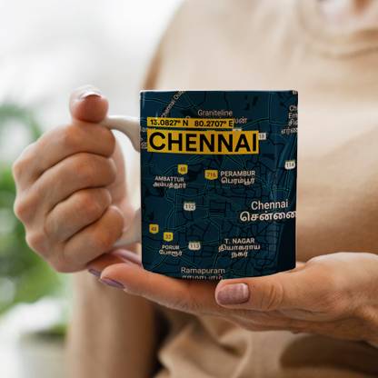 curiohh CHENNAI-MAP Ceramic Coffee Mug