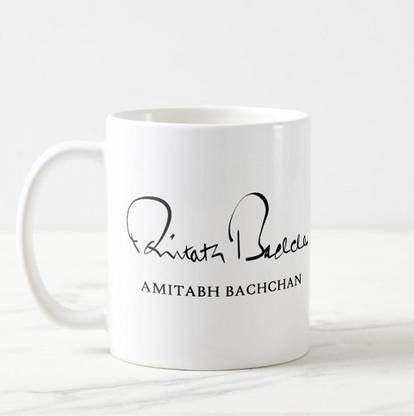 TheWhoop AMITABH BACCHAN Signature Design Ceramic/Cup ( 350 ml) Ceramic Coffee Mug