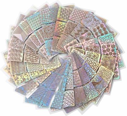 Scheibe 20 pcs Waterproof Self Adhesive Nail Art Stencil Stickers