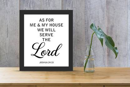 IBOTTIC BIBLE VERSE WALL FRAME As for me and my house, we will serve the Lord - JOSHUA 24:15 Religious Frame