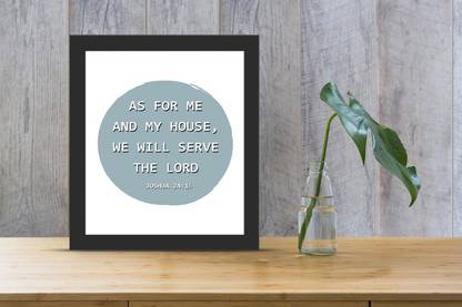 IBOTTIC BIBLE VERSE WALL FRAME As for me and my house, we will serve the Lord - JOSHUA 24:15 Religious Frame