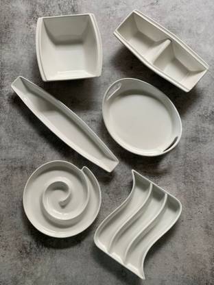 DISHE 6 Pieces Entertainment Snack Set Sectioned Plate