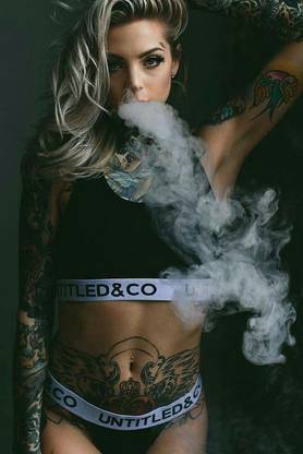 Ganja Smoking GirI Matte Finish Poster Paper Print