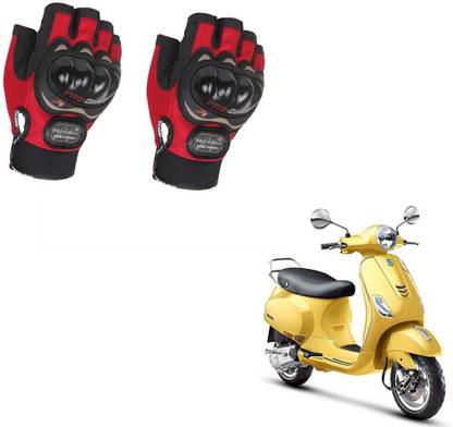 AuTO ADDiCT PROBIKER HALF FINGERED GLOVES RED FOR VESPA VXL 150 Riding Gloves