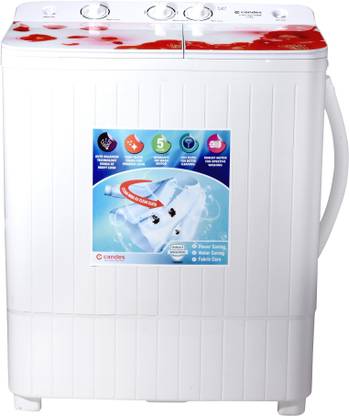 Candes 7.2 kg Semi Automatic Top Load Washing Machine Red, White