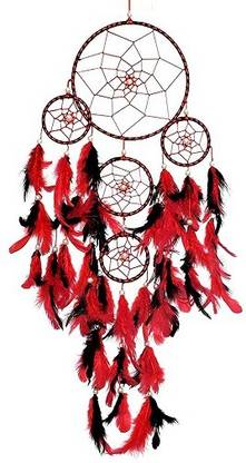 DHRUVTAR STORE Hanging dream catcher Feather, Wool, Steel Dream Catcher