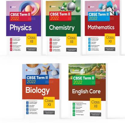 Arihant CBSE Physics ,Chemistry,Mathmatics ,Biology & English Core Term 2 Class 12 for 2022 Exam (Cover Theory and MCQs) (Set of 5 Books)