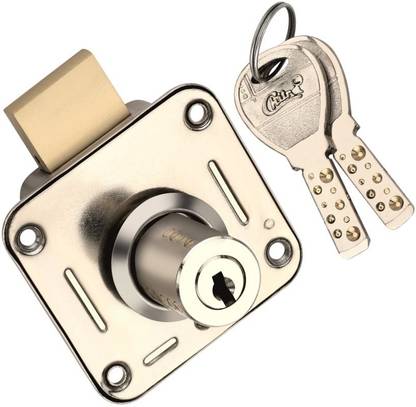 Chitra Zinc CBO01 Multipurpose Cupboard Lock with 2 Brass 14 Pin Ultra Keys Rev-A-Lock Cabinet Security System