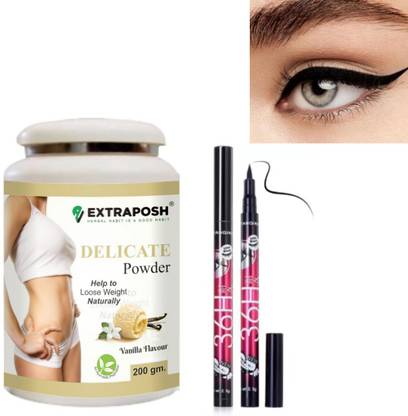 Extraposh 36HR Liquid Waterproof Lash Eyeliner Pencil Colour: Black + WEIGHT CUTTER FAT BURNING DELICATE SHAPE UP SLIMMING POWDER