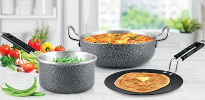 Mainstays by Walmart ANTIQUE COOKWARE SET 3 U Induction Bottom Non-Stick Coated Cookware Set