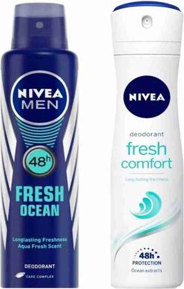 NIVEA MEN Fresh Ocean and fresh natural combo of 2 Body Spray  -  For Men & Women