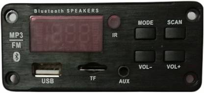 UNISHOPPE 1 Piece Big Display , Bluetooth FM , USB ,AUX ,MP3 Stereo Audio Player Decoder Module Kit with Big Remote without battery Double-Sided PCB