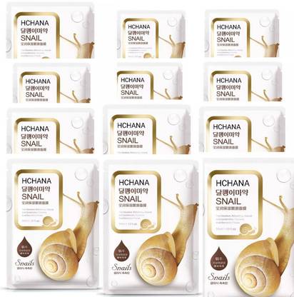 Hchana Moisturization & Nourishment SNAIL FACE MASK SHEET PACK OF 12