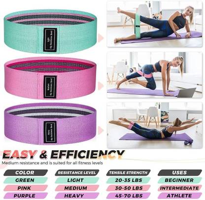 ActrovaX Fabric Resistance Loop Bands -3 Non Slip Exercise Booty Band Set for Gym-IV14 Resistance Band