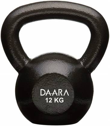 DAARA Premium Solid Cast Iron 12KG Black Kettlebell