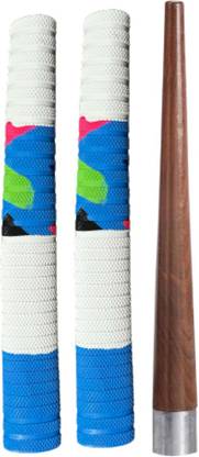 Crx Set of 2 Blue printed Annular Ribbed Cricket Bat Grip +wooden gripper (XP) Extra Tacky
