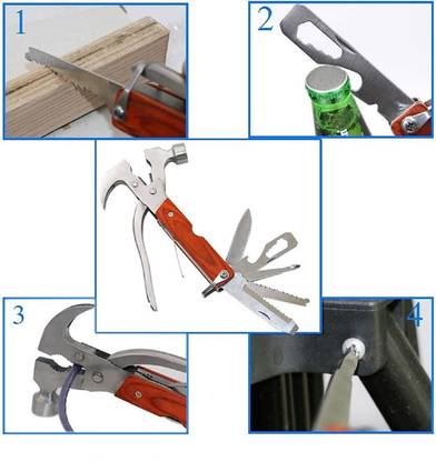 ActrovaX XVI®-143-Hammer Axe XVI®-143-RV-Multipurpose Multi Tools Multifunctional Army Knife Axe Speciality Hammer