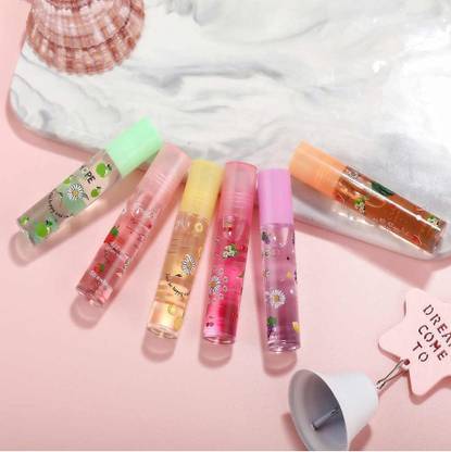GFSU Roller Ball Crystal Lipstick Moisturizing Colorless Fruit Lip Gloss Nutritious Lasting Shiny Lip Oil Essence Flowers Lip FRUITY