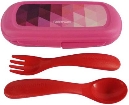 TUPPERWARE Baby Curved Spoon And fork Box Each spoon 5ml (Pack of 3) 3 Containers Lunch Box