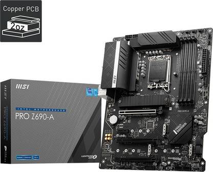 MSI PRO Z690-A INTEL CPU onboardSocket ATX Intel Z690 Chipset DDR5 Motherboard for Desktop