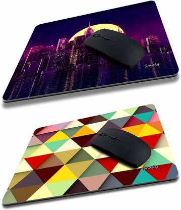 SMULY CITY MOON COMBO &coloured triangles Non-Slip I Am Capable of Amazing Things, Motivational Quotes Printed Mouse Pad for Gaming Computer, Laptop, PC Mouse Pad (Multicolor) Non Slip Base Mousepad