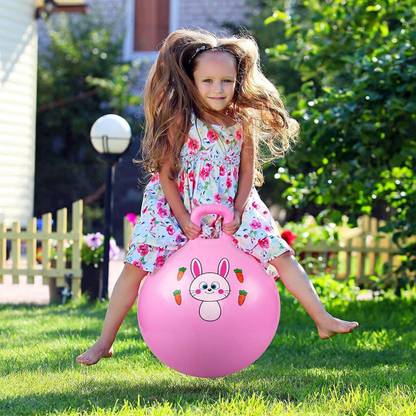 Pseudo BIG SIZE Hopper Ball for Kids| Hippity Hop | Jumping Hopping Therapy Ball | Field Day | (Ages: 3-12 (22"inche/55CM)(RECIEVED Random Color and Random Cartoon Print) Inflatable Hoppers & Bouncer