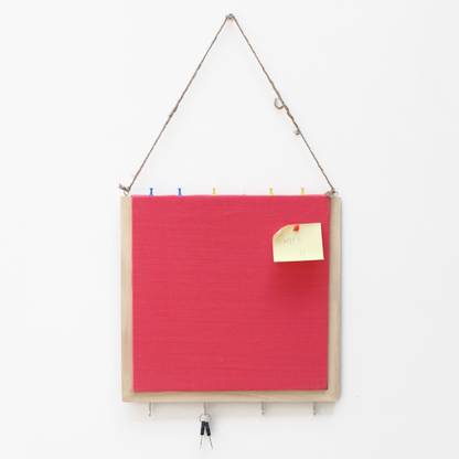 Ivei Wooden Pin board with key hooks Combination Board Bulletin Board