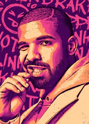 DRAKE ART TRENDING POSTER - 12X18 Paper Print