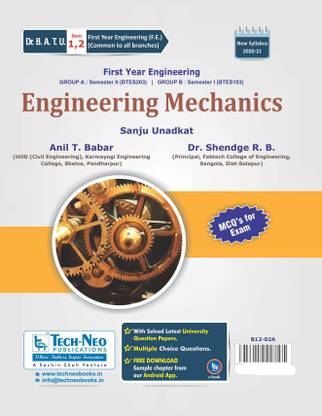 Engineering Mechanics For Sem 1 And Sem 2 BATU (BTES203)(BTES103)