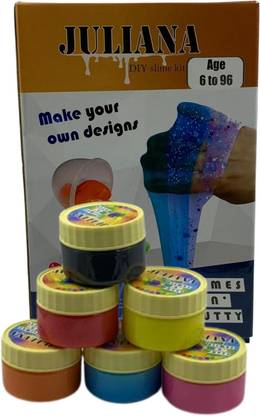 Juliana Fluffy Slime - Slime Stress Relief Toy Scented Sludge Toy for Kids and Adults (Pack of 9) Multi Color