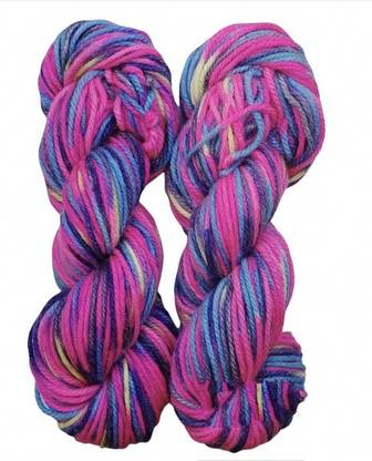 JEFFY Oswal Varsha Motu Thick Chunky Wool Hand Knitting Yarn Multi Colour (Hanks-500gms) Shade No-54