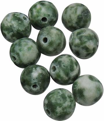 SATYAMANI Natural Energized Green Spot Jasper Beads 8 mm (Set of 10 pc.)