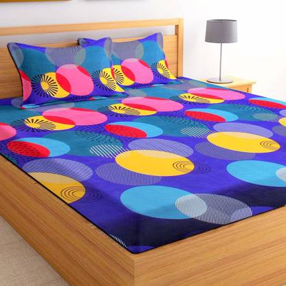 Flipkart SmartBuy 144 TC Microfiber Double 3D Printed Flat Bedsheet