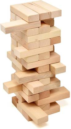 Mikha Wooden Blocks Games, Balancing Game, Tumbling Tower Classic Wooden Stack Building Block Game for Building, Toppling and Tumbling Games, Stacking Toy for Kids and Adults