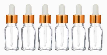 nsb herbals Clear Glass Bottle + Gold Cap + White Teat for Perfumes, Oils, Multipurpose Use 10 ml Bottle